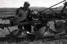 John Edwards with his 1942 Ransome's plough at the West of England Ploughing match at Retyn farm, Newquay. 6/10/89. Ref 163/17.